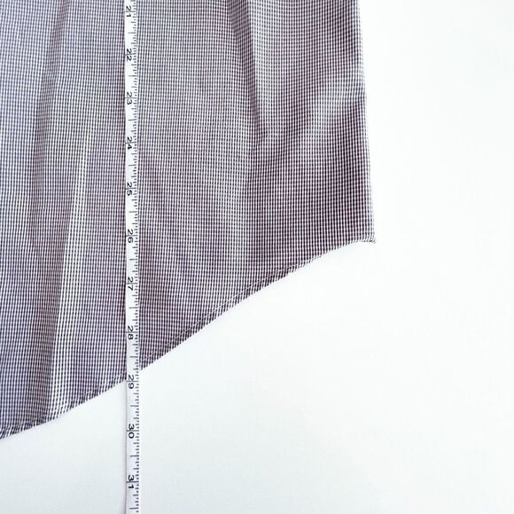 Calvin Klein Mens Slim Fit Shirt Non Iron Long Sleeve Micro Gingham Brown Size X - Picture 6 of 8